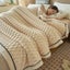 Reversible Microfiber Chunky Knit Pom-Pom Embellished Bed Blanket- Contemporary Carousel 2