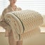 Reversible Microfiber Chunky Knit Pom-Pom Embellished Bed Blanket- Contemporary Carousel 4