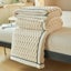 Reversible Microfiber Chunky Knit Pom-Pom Embellished Bed Blanket- Contemporary Carousel 5