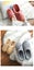Clearance! Warm slippers-grey -cotton slippers rabbit hair - SIZE 7-7.5 #DA307 Carousel 4