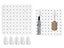 4Pcs Pegboard Panel Wall Mount Wall Storage Organizer Peg Board with 20 Hooks Carousel 1