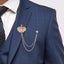 Crown Brooch Hanging Chains Brooch Wedding Brooch Pin Suit Brooch with Chain Carousel 3