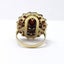 Art Nouveau 14k Yellow Gold 5.62ctw Garnet Double Halo Flower Cluster Ring Carousel 6
