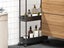 3-Tier Kitchen Trolley Rolling Cart Bathroom Mobile Storage Organizer Cart Black Carousel 5