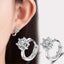 925 Sterling Silver Earrings, Six Claw Zircon Heart Round Stud Earrings, Korean Carousel 2