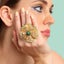 Cerise Adjustable Statement Ring - Oversized, Flower, Floral, Stylised, Gold,... Carousel 4