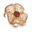Cerise Adjustable Statement Ring - Oversized, Flower, Floral, Stylised, Gold,... Carousel 8