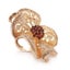 Cerise Adjustable Statement Ring - Oversized, Flower, Floral, Stylised, Gold,... Carousel 9