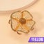 Cerise Adjustable Statement Ring - Oversized, Flower, Floral, Stylised, Gold,... Carousel 20