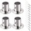 Stainless Steel Curtain Rod Brackets - Set of 4 in Silver Carousel 1