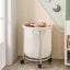 Rolling Laundry Basket - Cream Carousel 11