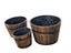 3-Piece Fir Barrel Planter Set - Burnt colour Carousel 10