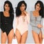 House Of Dasein Sexy Lace Up Long Sleeve Bodysuit For Women Bodies & Catsuits Carousel 5