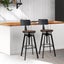 Artiss Set Of 2 Rustic Style Metal Bar Stool - Black And Wood Carousel 7
