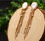 Handmade Natural Freshwater Baroque Coin Pearl Long Tassel Earrings Carousel 1