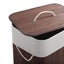Sherwood Tall Rectangular Folding Bamboo Laundry Hamper & Lid 40x30x60cm Carousel 5