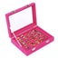 Velvet Ring Earring Jewelry Display Organizer Box Tray Holder Storage Case Carousel 14
