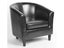 Classic Leather Look Retro Armchair - PU Leather Lounge Chair - Black Carousel 1