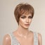 Brown Short Pixie Cut Synthetic Wigs Natural Straight Layered Wig for Carousel 3