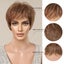 Brown Short Pixie Cut Synthetic Wigs Natural Straight Layered Wig for Carousel 5