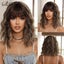 Mixed Brown Blonde Short Curly Wig Synthetic Highlight Wigs with Carousel 2