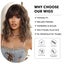 Mixed Brown Blonde Short Curly Wig Synthetic Highlight Wigs with Carousel 6