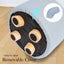 2 Set Light Blue Fabric Ottoman Round Wooden Leg Foot Stool Carousel 6