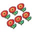 iron patches jacket patches 6Pcs Iron On Patches Red Flower Design Safe Washable Carousel 6