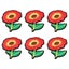 iron patches jacket patches 6Pcs Iron On Patches Red Flower Design Safe Washable Carousel 7