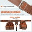 New Tool Belt with Suspenders Adjustable Carpenter Tool Pouch Genuine Leather Carousel 4