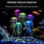 Colorful Silicone Jellyfish Ornaments - 6 PCS Aquarium Decor with Glowing Effect Carousel 8