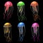 Colorful Silicone Jellyfish Ornaments - 6 PCS Aquarium Decor with Glowing Effect Carousel 10