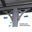 4360 L x 2550 W Aluminium Canopy, Patio cover, Carport, Lean To Pergola,8mm Roof Carousel 14