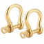 u shackle 2 Set Anchor Shackle Pure Brass U Type Fob Key Ring Hook Golden Carousel 2