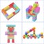 108PCS Plastic Building Blocks With Stickers Children Small Particle Carousel 5