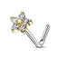 C.Z Flower L Bend Nose Stud Rings - Silver | Gold Carousel 2