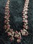 Vintage copper & red crystal necklace silver w blue agate discs caged gemstones Carousel 9