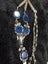 Vintage copper & red crystal necklace silver w blue agate discs caged gemstones Carousel 15