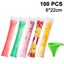Popsicle Bags, 100 Pack Ice Pop Mold Bags-comes With Funnel 22x6cm Carousel 1