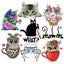Hippie Cat Applique Heat Transfer For Kid Clothes DIY Owl Rabbit Iron-On CHK29M Carousel 6