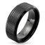 Diamond Grooved Black IP Stainless Steel Ring Carousel 1