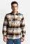 Brixton Unisex Bowery LS Flannel in Joe Blue/Off White Carousel 1