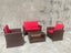 3025 PE/PVC Rattan 2-Seat Sofa Chairs Coffee Table Set - Brown Carousel 7