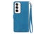 PU Leather Stand Wallet Case Cover for OPPO Reno12 5G with Wrist Strap Blue Carousel 7