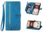PU Leather Stand Wallet Case Cover for OPPO Reno12 5G with Wrist Strap Blue Carousel 1