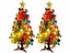 2X 30cm Tabletop Mini Artificial Christmas Tree Ornament with Lights Xmas Decor Carousel 1