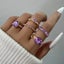 1Set 5pcs/6pcs/10pcs Crystal Rings Set for Women Vintage Aesthetic Geomet CHK29M Carousel 9
