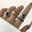 1Set 5pcs/6pcs/10pcs Crystal Rings Set for Women Vintage Aesthetic Geomet CHK29M Carousel 10
