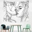 Abstract Line Draw Creative Tapestry Kiss Couple Hippie Wall Hanging Fabr CHK29M Carousel 4