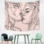 Abstract Line Draw Creative Tapestry Kiss Couple Hippie Wall Hanging Fabr CHK29M Carousel 5